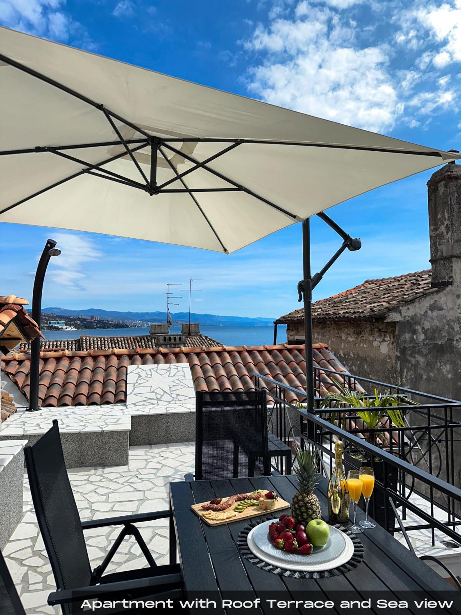 Villa Volos With Roof Terrace, Sea View, Free Private Parking Opatija Ngoại thất bức ảnh