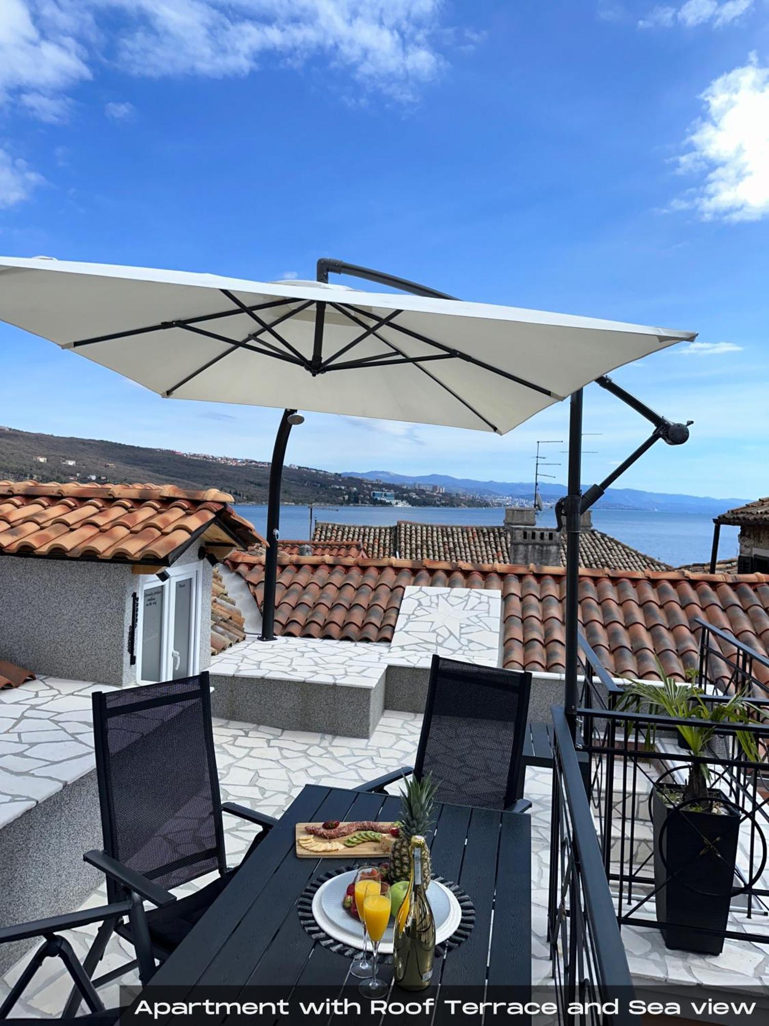 Villa Volos With Roof Terrace, Sea View, Free Private Parking Opatija Ngoại thất bức ảnh