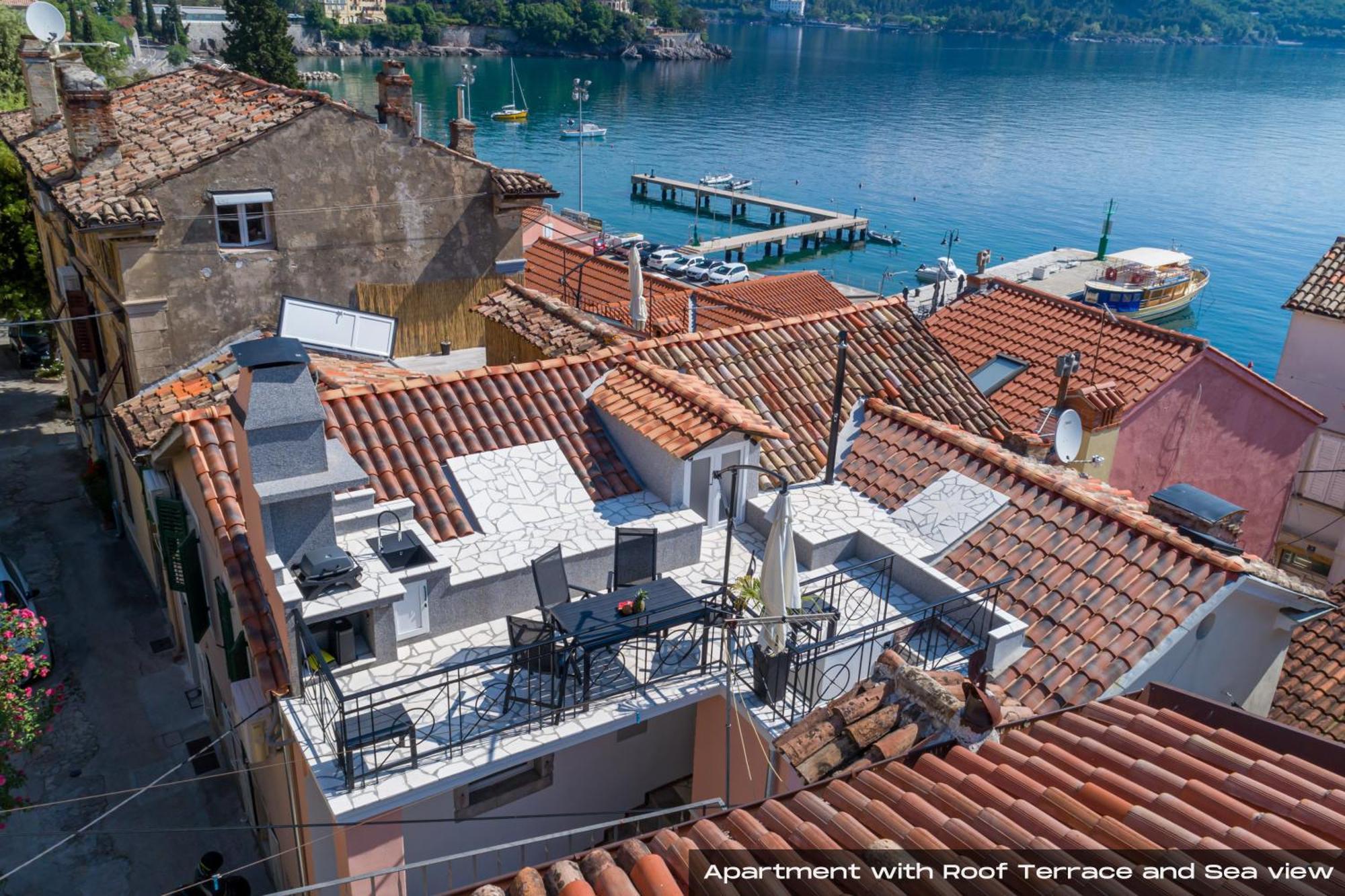 Villa Volos With Roof Terrace, Sea View, Free Private Parking Opatija Ngoại thất bức ảnh