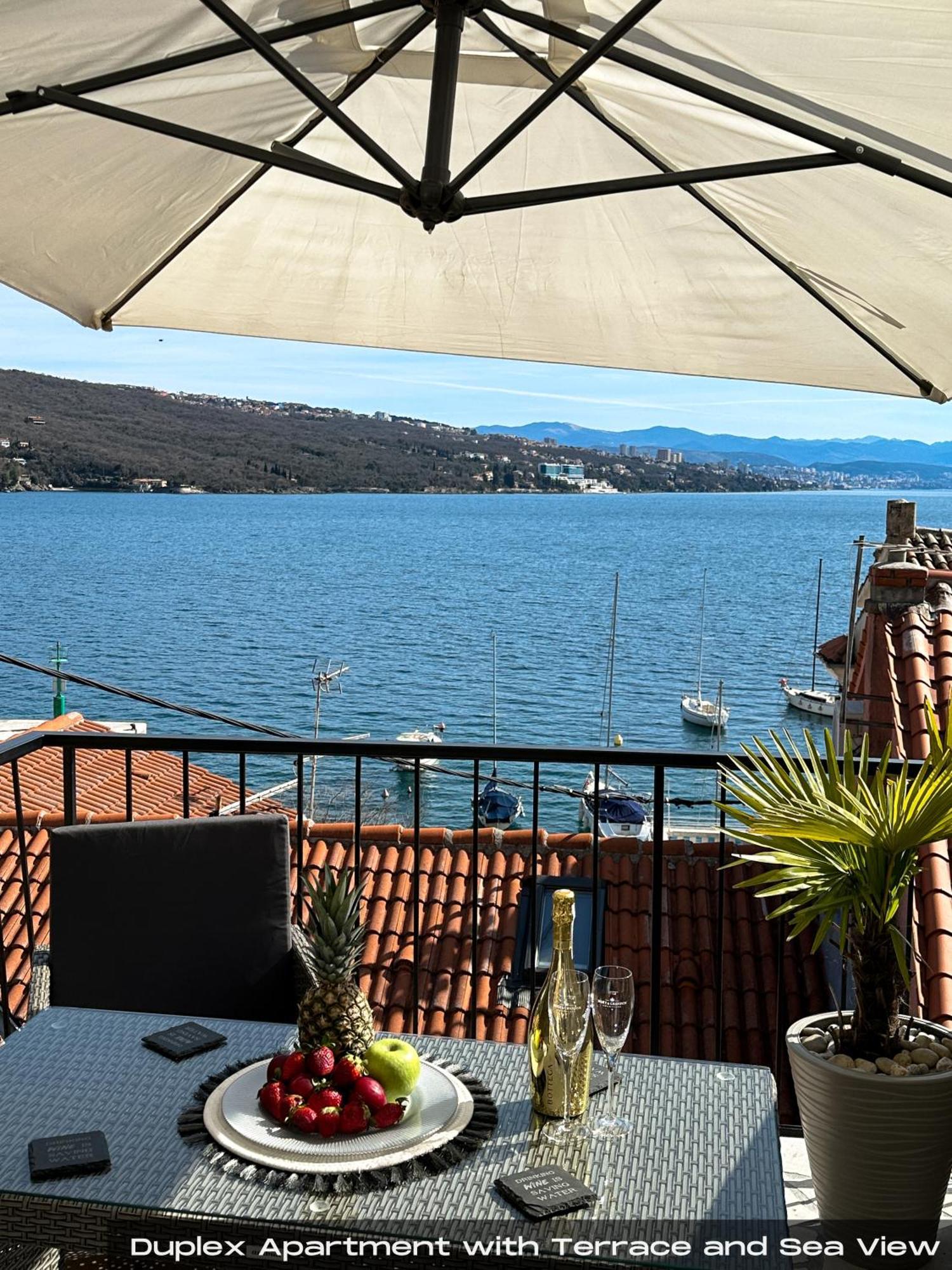 Villa Volos With Roof Terrace, Sea View, Free Private Parking Opatija Ngoại thất bức ảnh